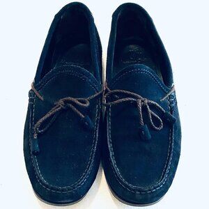 Massimo Dutti suede loafer Men's 41 navy tassel driving moccasin quiet luxury